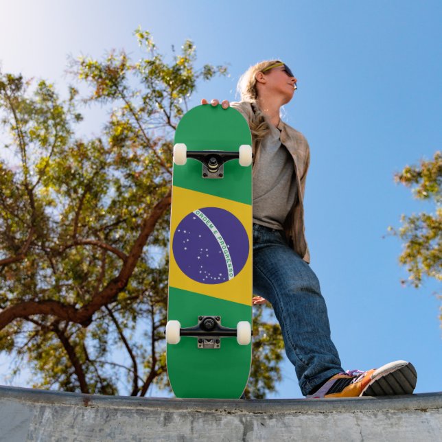 Stylized Brazil Flag Skateboard (Outdoor 1)
