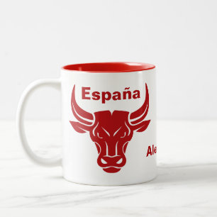 Stylized Bull custom name & text mugs