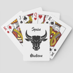 Stylized Bull custom name & text playing cards