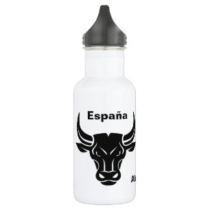 Stylized Bull custom name & text water bottles
