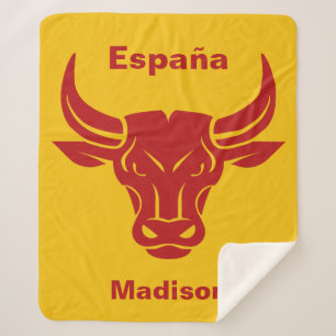 Stylized Bull custom text & colour fleece blankets