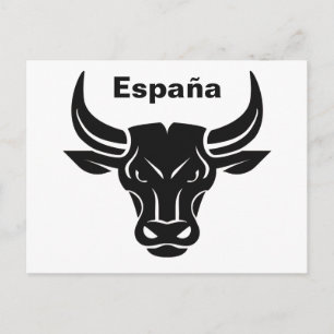 Stylized Bull custom text & colour postcard