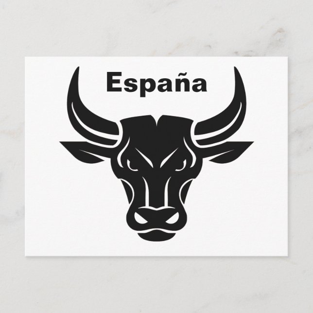 Stylized Bull custom text & colour postcard (Front)