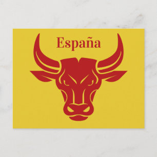 Stylized Bull custom text & colour postcard