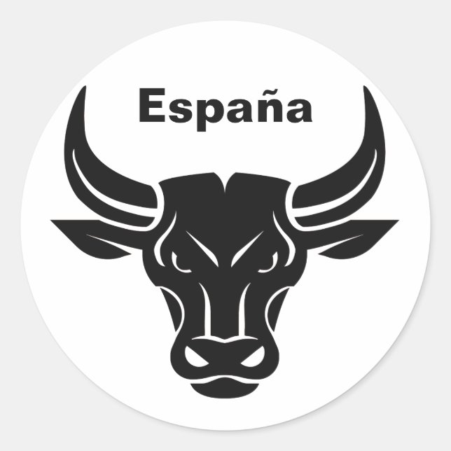 Stylized Bull custom text & colour stickers (Front)