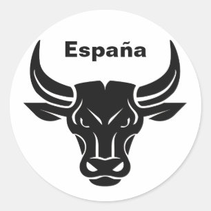 Stylized Bull custom text & colour stickers