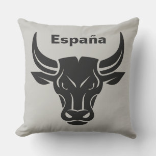 Stylized Bull custom text & colour throw pillows