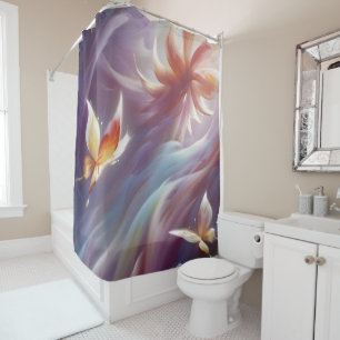 Stylized Butterflies and Flower