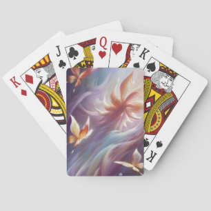 Stylized Butterflies and Flower Playing Cards