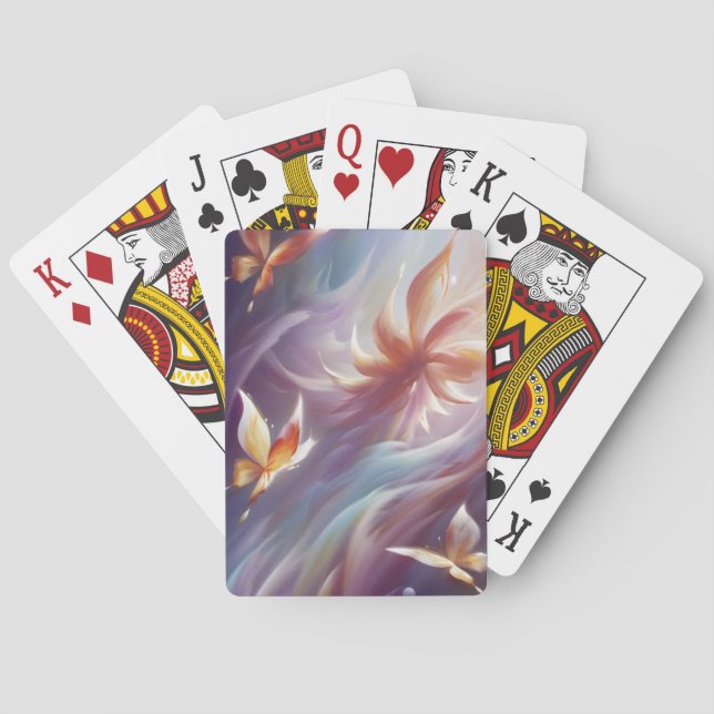 Stylized Butterflies and Flower Playing Cards (Back)