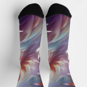 Stylized Butterflies and Flower Socks