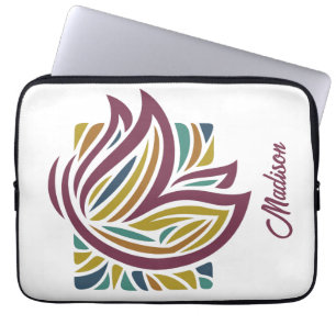 Stylized Butterfly Custom Name Laptop Sleeve