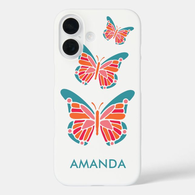 Stylized Butterfly custom name phone cases (Back)