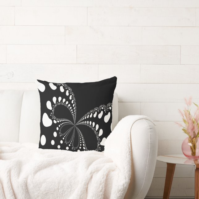 Stylized Butterfly Image Throw Pillow (Couch)