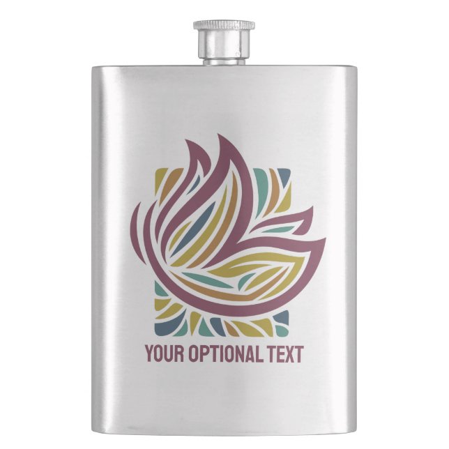 Stylized Butterfly Optional Text Hip Flask (Front)