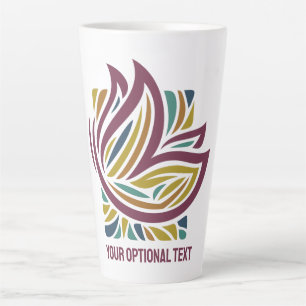 Stylized Butterfly Optional Text Latte Mug