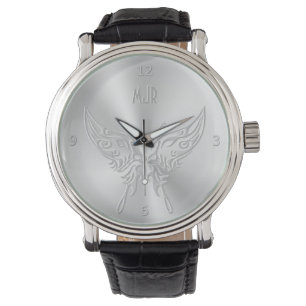 Stylized Butterfly Round Tail, Embossed-effect Watch