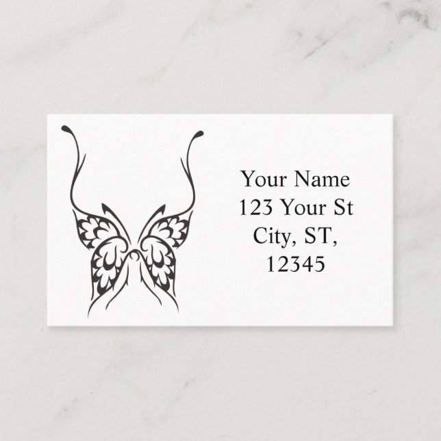 Stylized Butterfly Tattoo Thunder_Cove  Business Card (Front)