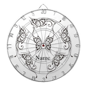 Stylized Butterfly Tattoo Thunder_Cove Dartboard