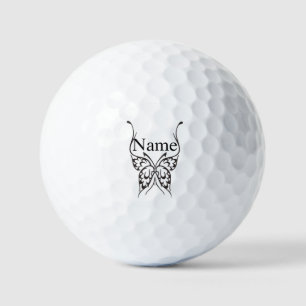 Stylized Butterfly Tattoo Thunder_Cove Golf Balls