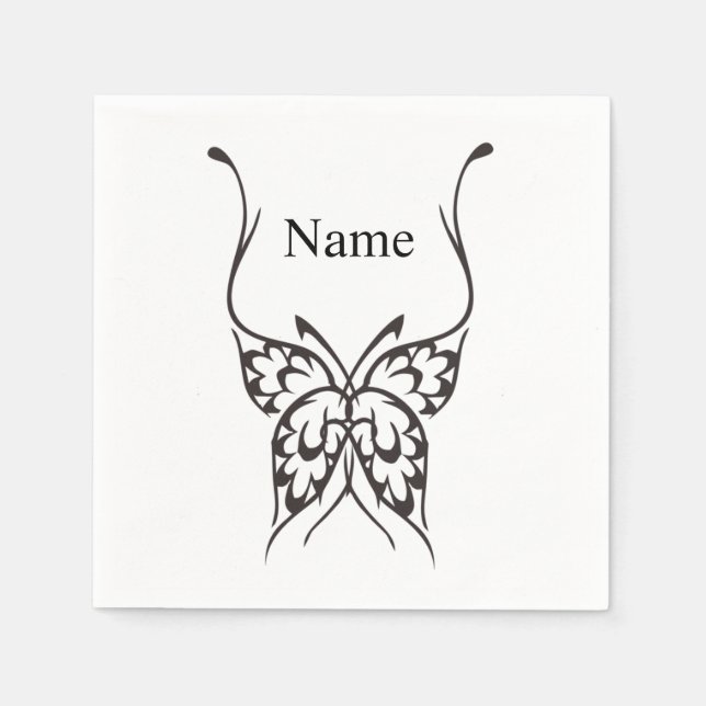 Stylized Butterfly Tattoo Thunder_Cove  Napkin (Front)