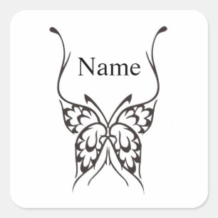 Stylized Butterfly Tattoo Thunder_Cove Square Sticker