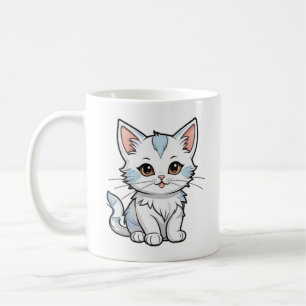 Stylized Cat Cartoon Line Art Design-52316 Coffee Mug