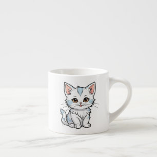 Stylized Cat Cartoon Line Art Design-52316 Espresso Cup