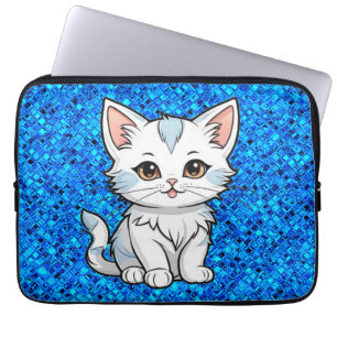 Stylized Cat Cartoon Line Art Design-52316 Laptop Sleeve