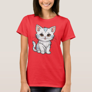 Stylized Cat Cartoon Line Art Design-52316 T-Shirt