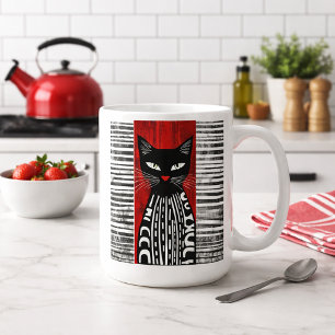 Stylized Cat Coffee Mug