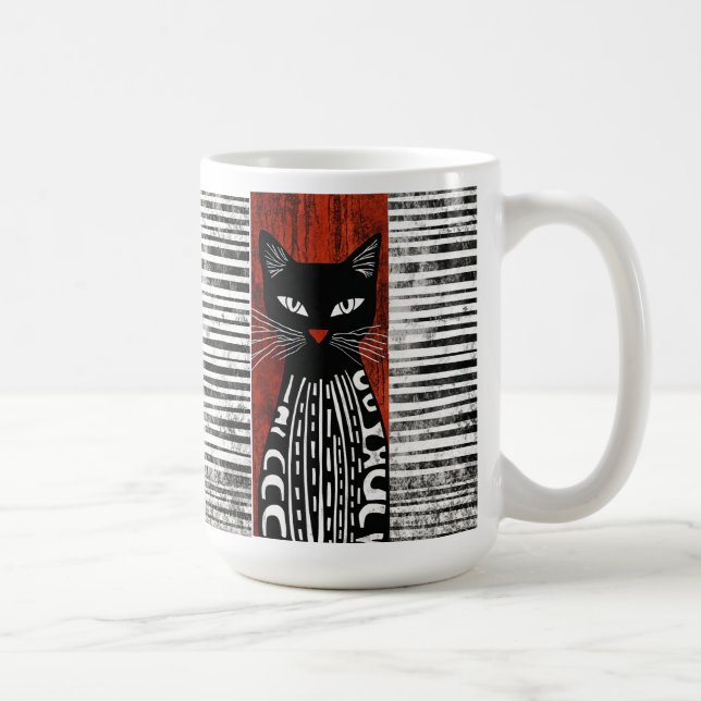 Stylized Cat Coffee Mug (Right)