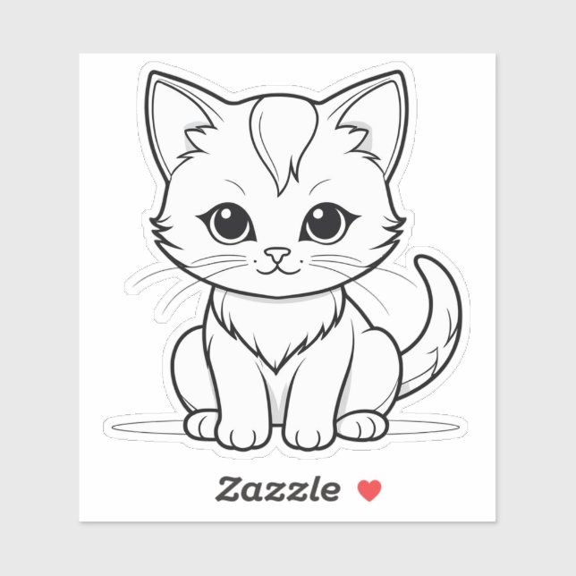Stylized Cat Kitten Line Art Design-52315 (Sheet)