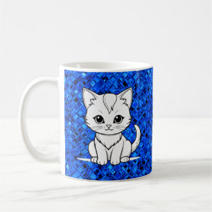 Stylized Cat Kitten Line Art Design-52315 Coffee Mug