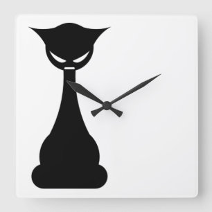 Stylized Cat Wall Clock