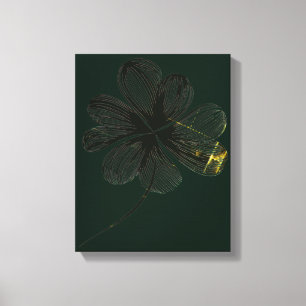 Stylized Charm   Four-Leaf Clover (11" x 14") Canvas Print