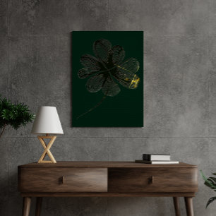 Stylized Charm   Four-Leaf Clover (16" x 20") Canvas Print