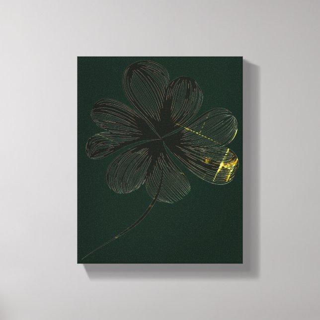Stylized Charm | Four-Leaf Clover (8" x 10") Canvas Print (Front)