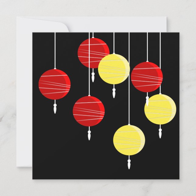 Stylized Chinese Lanterns Invitation (Front)