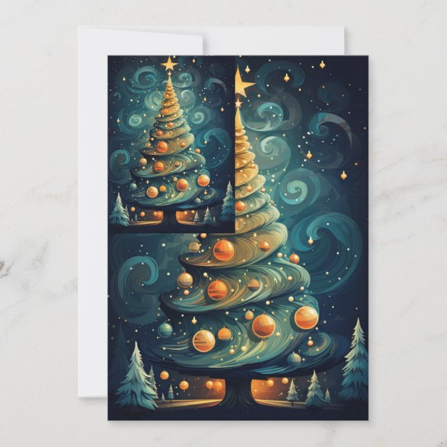 Stylized Christmas tree  Holiday Card (Front)