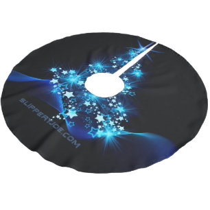stylized Christmas tree SlipperyJoe glowing blue s Brushed Polyester Tree Skirt