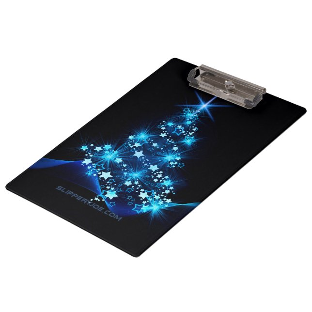 stylized Christmas tree SlipperyJoe glowing blue s Clipboard (Angled)