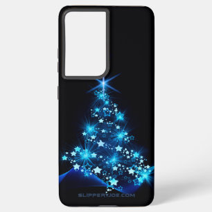 stylized Christmas tree SlipperyJoe glowing blue s Samsung Galaxy Case