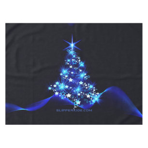stylized Christmas tree SlipperyJoe glowing blue s Tablecloth