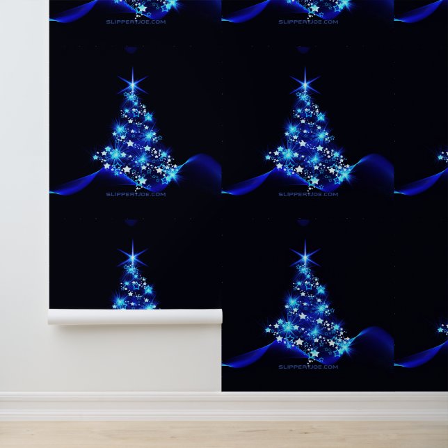 stylized Christmas tree SlipperyJoe glowing blue s Wallpaper (Application)