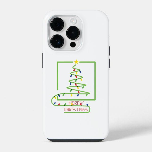  Stylized christmas tree with light bulbs iPhone Case (Back)
