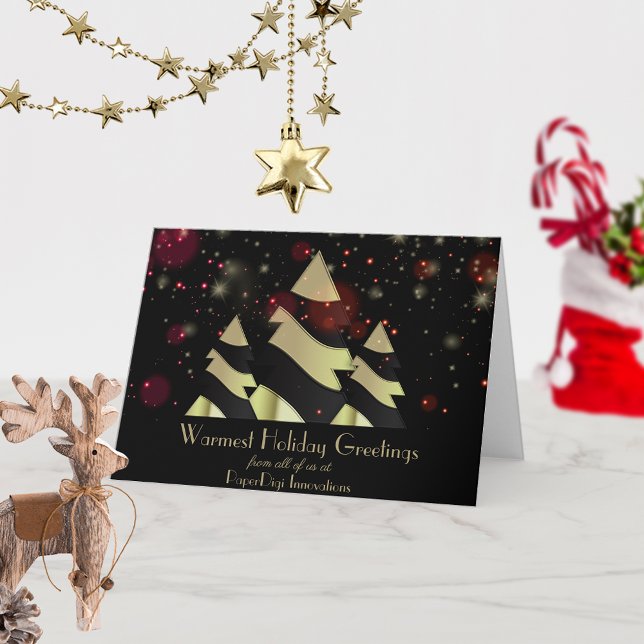 Stylized Christmas Trees and Snowflakes Corporate Card (Creator Uploaded)
