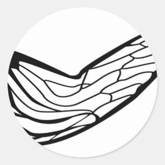 Stylized Cicada Wing Design Classic Round Sticker