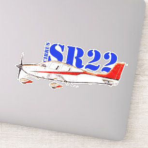 Stylized Cirrus SR22 Plane with Bold Typography