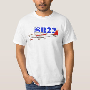 Stylized Cirrus SR22 Plane with Bold Typography T-Shirt